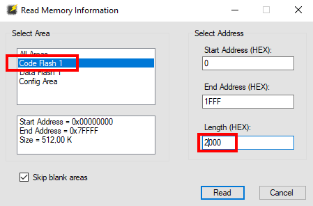 RFP Read Memory Config